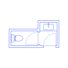 Layouts Bathrooms Half Split 2 Wall Flat Line Svg Vector, Free Vectors File